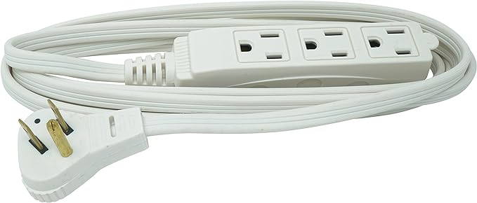 Woods SlimLine Indoor Flat Extension Cord, 8 Ft, 16 Gauge Right Angle Plug - Image 6
