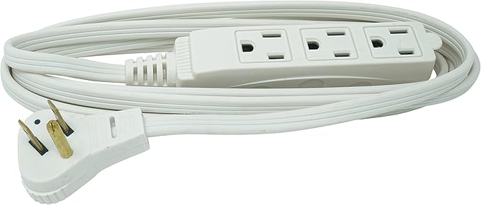 Woods Slimline Indoor Flat Extension Cord, 8 Ft, 16 Gauge Right Angle Plug - Image 7