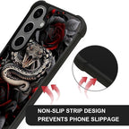 for Samsung Galaxy S24 S25 Plus Case, Entwined Rose Snake Pattern Graphic - Image 5