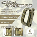 6 Pack 2.12“ Tactical Locking D Ring Plastic Carabiner Backapck Molle Hook Clip - Image 5