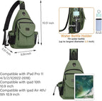 MOSISO Sling Backpack, Canvas Crossbody Hiking Daypack Bag - Image 2