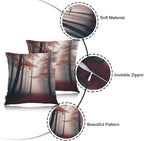 Swono Foggy Forest Throw Pillow Cases Pack of 2, Misty Autumn Tree Woods - Image 7
