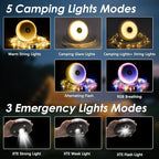 2Pack Camping String Lights, 4-in-1 Quick Storage Camp Light, 8Mode 32.8FT - Image 3