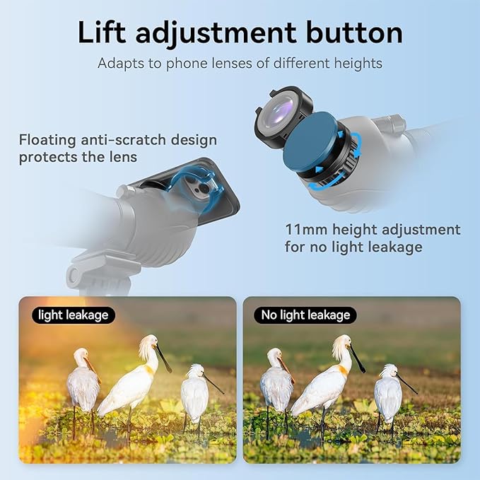 APEXEL Magnetic Telescope Phone Adapter, 45-55mm Aluminum Foldable Photo - Image 6