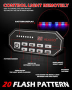HLauto 604N Emergency Dash Strobe Lights: 2x16.8 inch Red Blue Security Light - Image 5