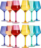 European Style Plastic Crystal Unbreakable Stemmed Wine Glasses | Set of 12 | by TheWineSavant
