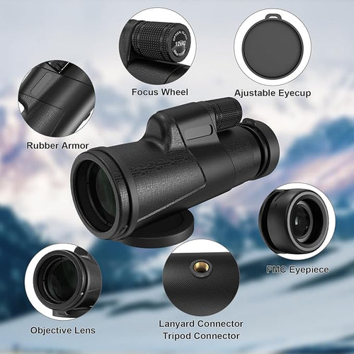 12x42 Monocular Telescope for Adults, High Powered HD Compact Monoculars - Image 2