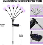 ZFNN Solar Garden Lights Outdoor, 4 Pack Firefly Swaying Lights Purple - Image 6