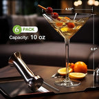 Unbreakable Martini Glasses Set of 6, 10 oz Plastic Martini Cocktail Glasses - Image 6