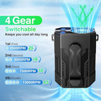 Portable Fan 4000mAh Rechargeable, 4 Speeds 13000RPM Strong Airflow, Personal - Image 2
