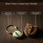 Wind & Weather Antiqued Brass Poem Compass - Image 3