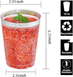 I00000 100PCS Silver Plastic Cups, 10 oz Clear Plastic Cups - Image 2