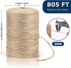 Vanhench 805FT Natural Jute Twine String, Bulk Hemp Jute Rope Cord Twine - Image 3