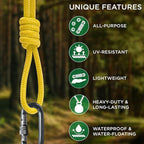 TECEUM Rope – 90 Feet x 1/4 Inch – Yellow – Strong All-Purpose Utility Rope – - Image 4