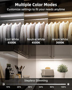 17" Under Cabinet Lights, Motion Sensor Light, Wireless Closet Lights, 3 Color - Image 4