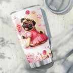 Pug Dog Facts, Dog Mom Gifts, Women Mother Mama Handle Tumblers Best Mothers - Image 5