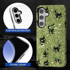 for Samsung Galaxy S24 FE Case, HL2 Grass Cat Hybrid 2 Layer Hard Shell - Image 4