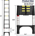 BOCOM 8.5 FT Aluminum Telescoping Ladder, Lightweight Multi-Purpose Collapsible - Image 5
