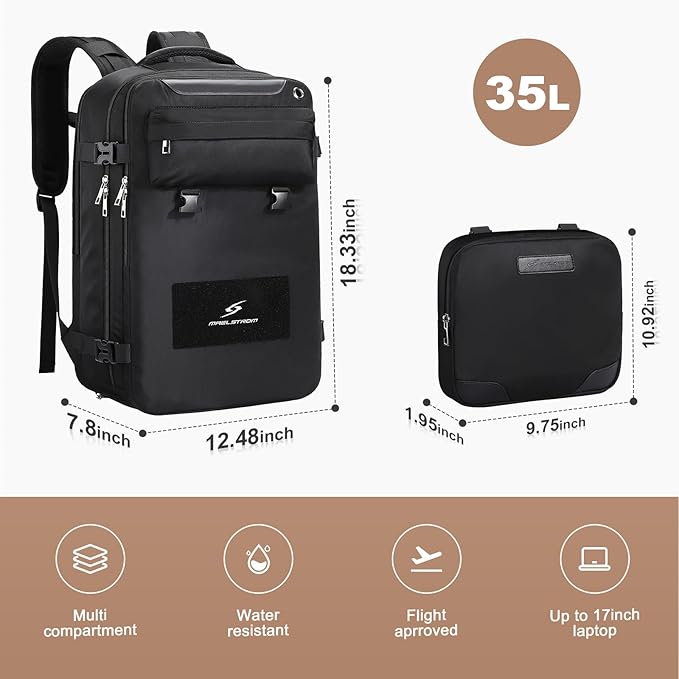 Maelstrom Travel Backpack for Women Men, 35L Waterproof Laptop Backpack Fits - Image 2