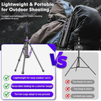 FreeSea 6.9ft/2.1m Carbon Fiber Light Stand, 4.4lbs Load, Travel Tripod - Image 5