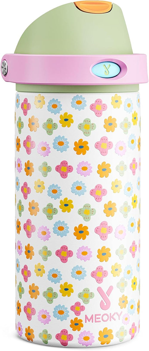 18 oz Kids Water Bottle for School: Meoky 18 oz Stainless Steel Insulated Water by MEOKY