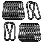 Black Carabiner, Heavy Duty Galvanized Steel Spring Snap Hook Carabiner Clips by High-PQ