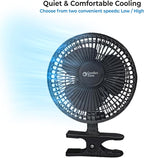 Comfort Zone 6-Inch Corded Clip-On Personal Fan – 2-Speed Quiet Desk Fan - Image 9