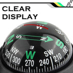 Compass for Car with Bottom Stick Car Compass Ball, Adjustible and Night Vision - Image 3