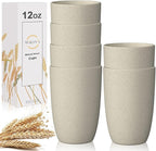 Wrova Wheat Straw Cups 6 PCS Good Alternative to Plastic Reusable Cups 12 oz by WROVA