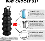 QiCheng&LYS Collapsible Water Bottle Sports Bottle 19.5OZ/580ml Travel Water - Image 6