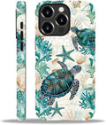 for iPhone 14 Pro Max Case, HH2 Ocean Sea Turtle Nautical Map Hybrid 2 Layer by Unknown