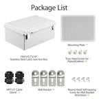 LeMotech Electrical Box, IP67 Waterproof Hinged Cover Stainless Steel Latch - Image 9