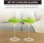 14oz Frozen Cooling Wine Glasses, 2 Set – Keep Drinks Cold Longer, Stemmed - Image 3
