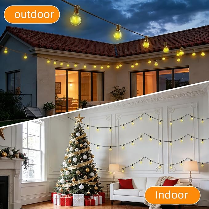 Solar Lights Outdoor Waterproof: G40 60M 200FT Shatterproof Bulbs Patio Lights - Image 8
