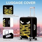 ANNA QUEEN Warning Tape Luggage Cover, Funny Eyes and Yellow Tape Design - Image 3