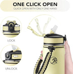 GOSWAG Insulated Sports Water Bottle, 24oz 2 Lids, Stainless Steel Water Bottles - Image 5