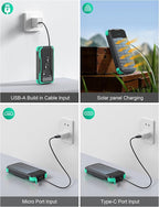 Solar Charger Power Bank, PD 20W Fast Charging External Batter, 40000mAh - Image 5