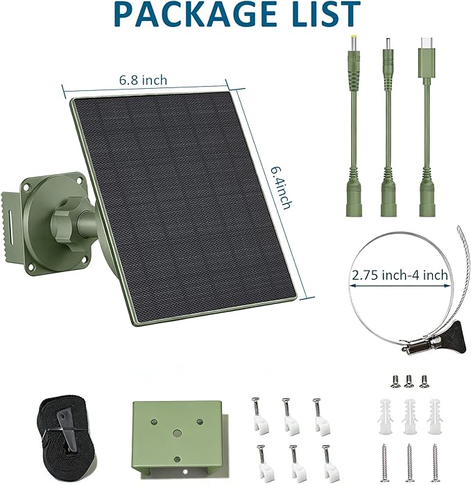 Zivif Solar Panel for Trail Camera, 5W Solar Charger Built-in 5200mAh - Image 2
