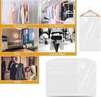 20 Pack Garment Bags for Hanging Clothes Plastic Garment Bags Clear Clothes - Image 7