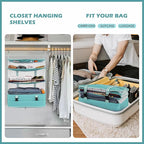 Surblue Hanging Closet Storage Bag Collapsible 3-Shelf Washable Oxford Fabric - Image 3