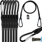6 Piece 24 Inch Carabiner Bungee Cords by ELEAD