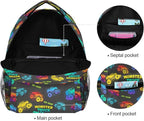 Wamika Monster Truck Kids Backpack Blue Racing Cars School Backpack Boy Girl - Image 3