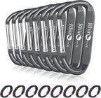 Rhino Produxs 8PCS of Lightweight Duty Snap Carabiner Clips, D Ring Shape by Rhino+Produxs