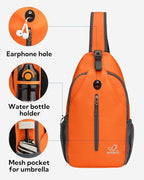 WATERFLY Crossbody Sling Backpack Sling Bag Travel Hiking Chest Bag Daypack - Image 5