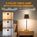 LUTEC 4 Pack Cordless Table Lamp, 6000mAh Rechargeable Battery Operated Desk - Image 2