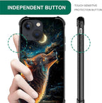 for iPhone 14 Plus Case, Star Cave Hungry Wolf Pattern Graphic Design Girl Boy - Image 4