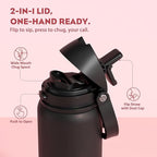 POWCAN 32 oz Stainless Steel Water Bottle: 2-in-1 Push-Button Spout & - Image 2