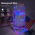 4th of July Decorations, 4 Pack Red White and Blue Fairy Lights Battery Operated - Image 5