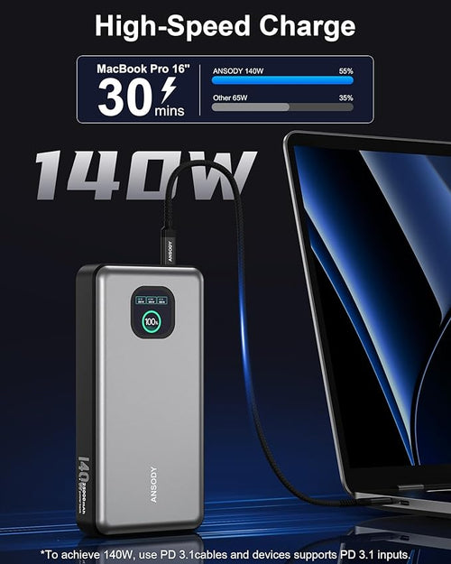 140W Power Bank, 25000mAh Laptop Portable Charger - Image 2