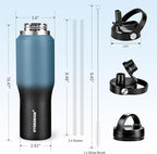 HYDROWION 32oz Water Bottle, Double Wall Vacuum Stainless Steel Insulated Water - Image 5